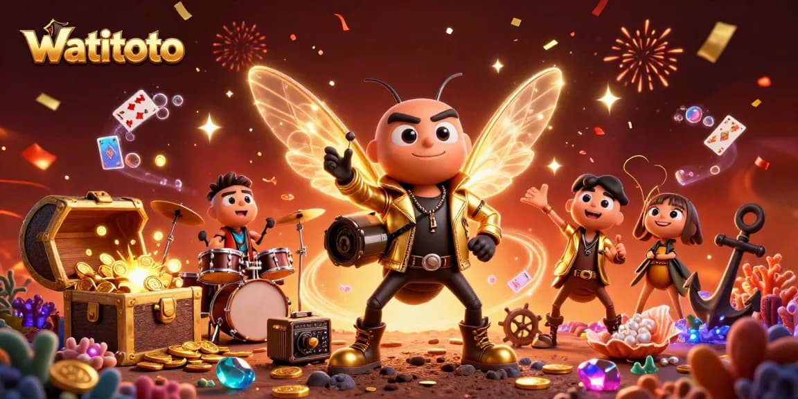 Join the excitement of watitoto as the cicada rock star shines amidst vibrant casino treasures.