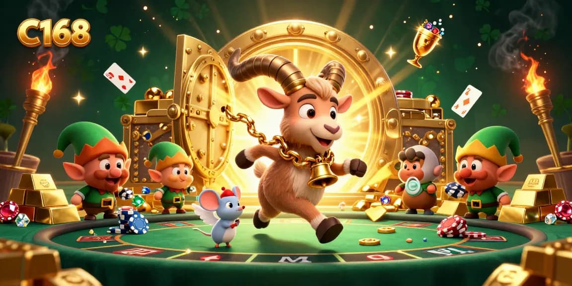 Experience the thrills of C168 while the Krampus goat manages the live casino chaos.