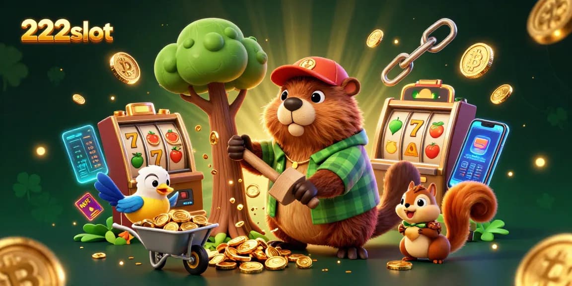 Slot gacor 222slot dengan petualangan karakter mengumpulkan koin emas dari mesin slot.