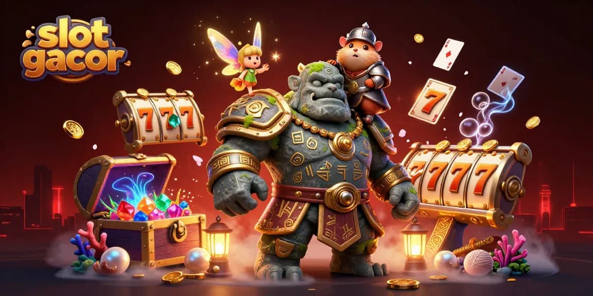 Spin and win at slot gacor surrounded by enchanting characters and rich casino elements