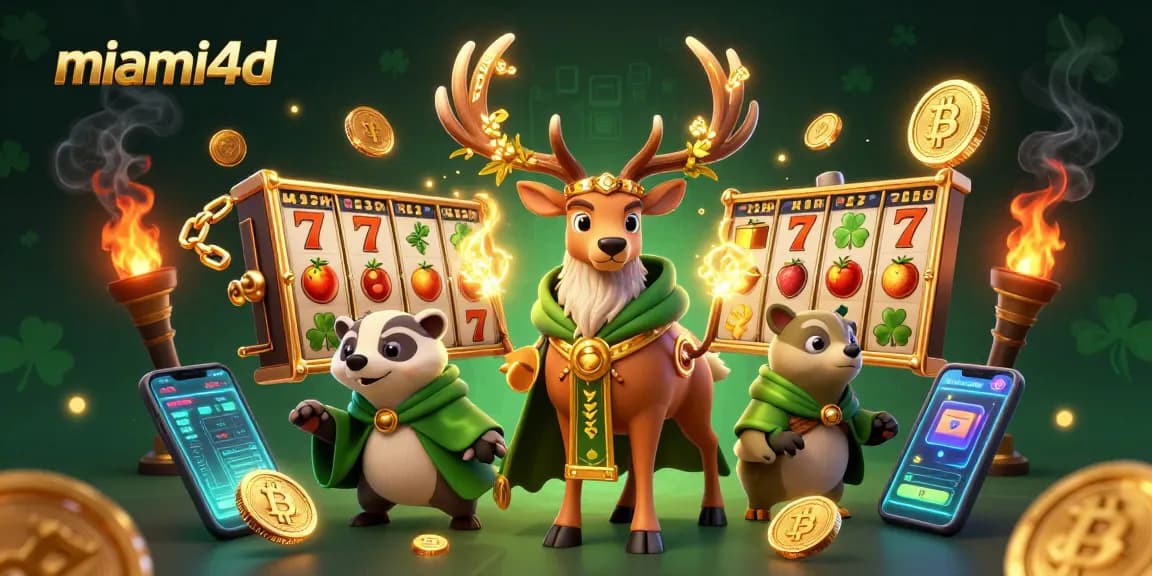 Engage with miami4d's vibrant slots scene featuring a Celtic druid stag and fruitful jackpots.
