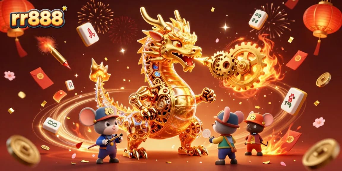 Experience thrilling gameplay at rr888 with golden dragon, festive elements, and stunning visual effects.