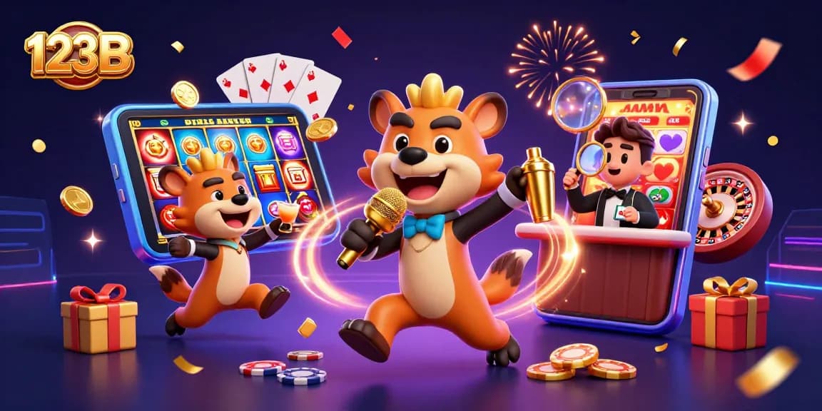 Engage in dynamic gameplay at 123B with hyenas hosting a lively casino atmosphere.