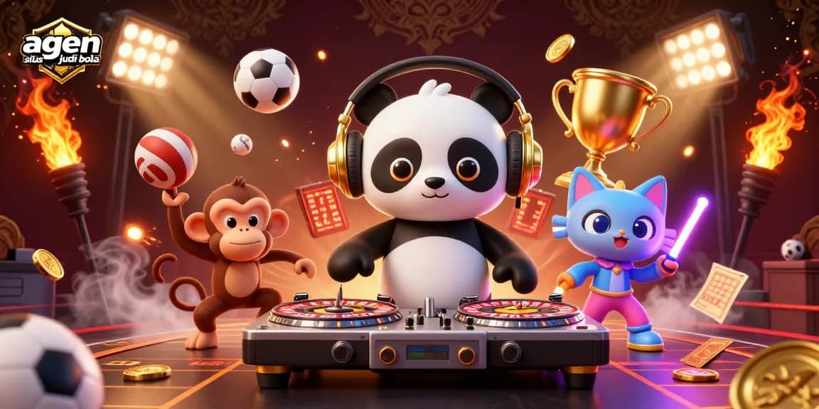 Experience dynamic action in the agen situs judi bola scene with vibrant sports elements and animated characters.