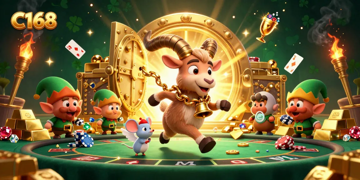 Experience the thrills of C168 while the Krampus goat manages the live casino chaos.