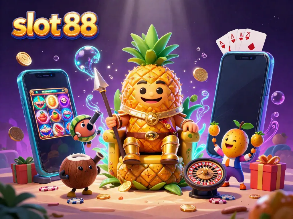 Engaging scene of slot 88 with vibrant characters and casino elements for an exciting gaming experience.