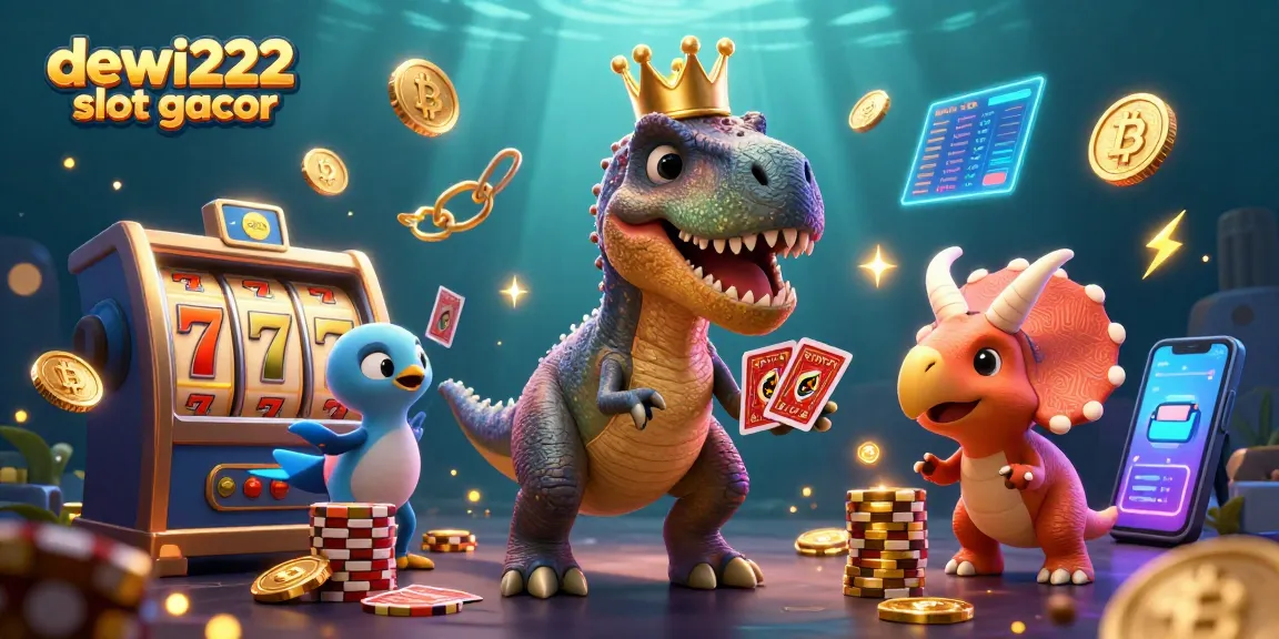 Menangkan besar dengan dewi222 slot gacor, di mana dino dan teman-teman bermain kartu dan menumpuk chip emas.
