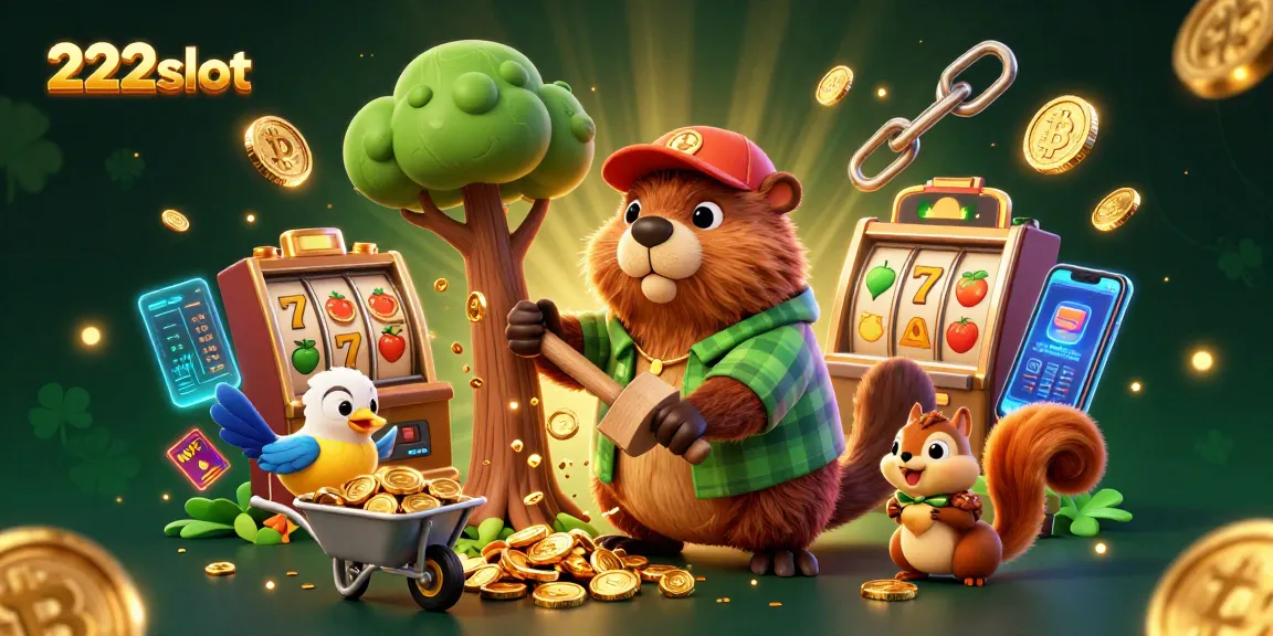 Slot gacor 222slot dengan petualangan karakter mengumpulkan koin emas dari mesin slot.