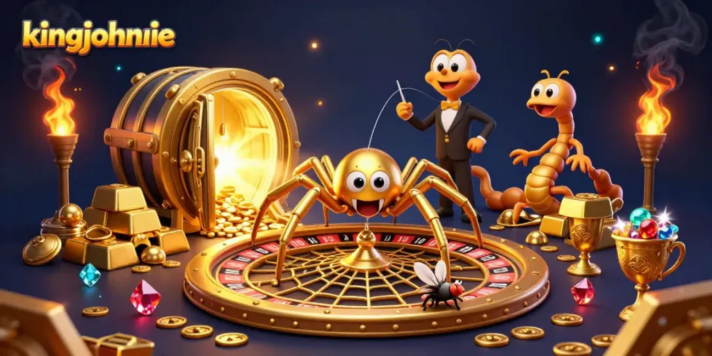 Spin the wheel and win with kingjohnnie in a captivating casino world filled with treasures.