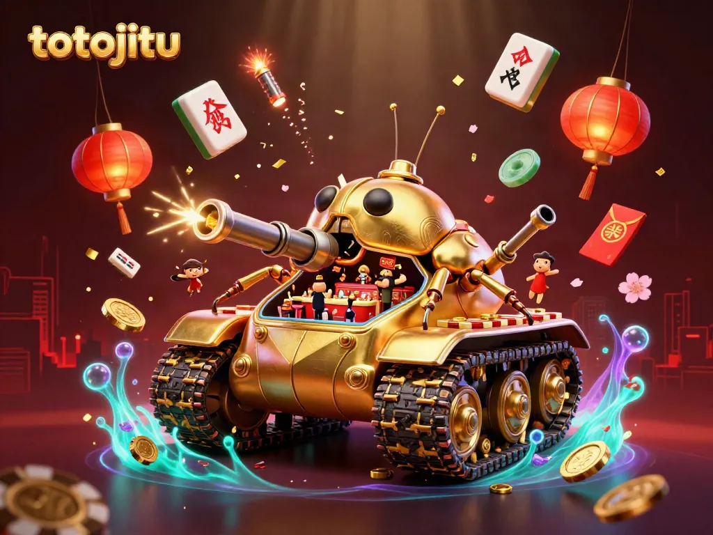 Experience an exciting miniature casino inside a golden beetle tank, showcasing totojitu strategies and festivities.
