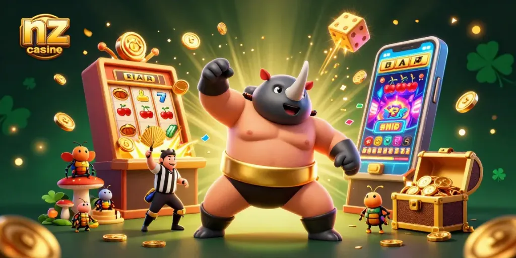 Experience the thrill at nz online casino with vibrant characters and dynamic gaming elements.