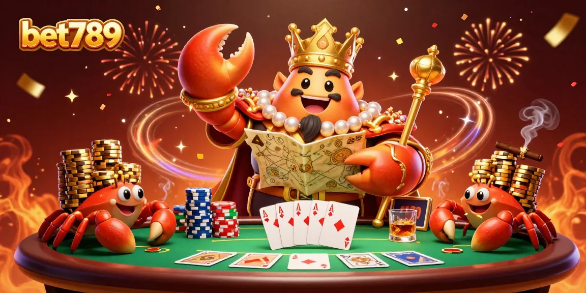 Experience thrilling games at bet789 with a golden crab emperor leading the excitement!
