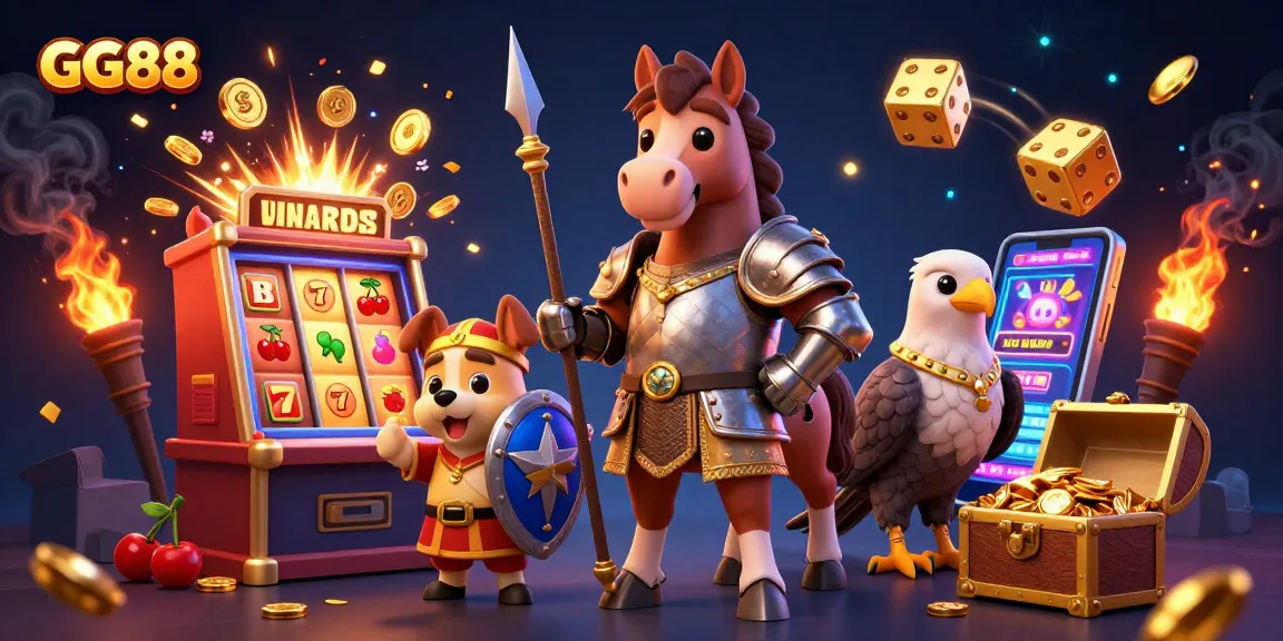 Experience thrilling jackpots with GG88 amid a vibrant casino scene filled with dynamic winning elements.