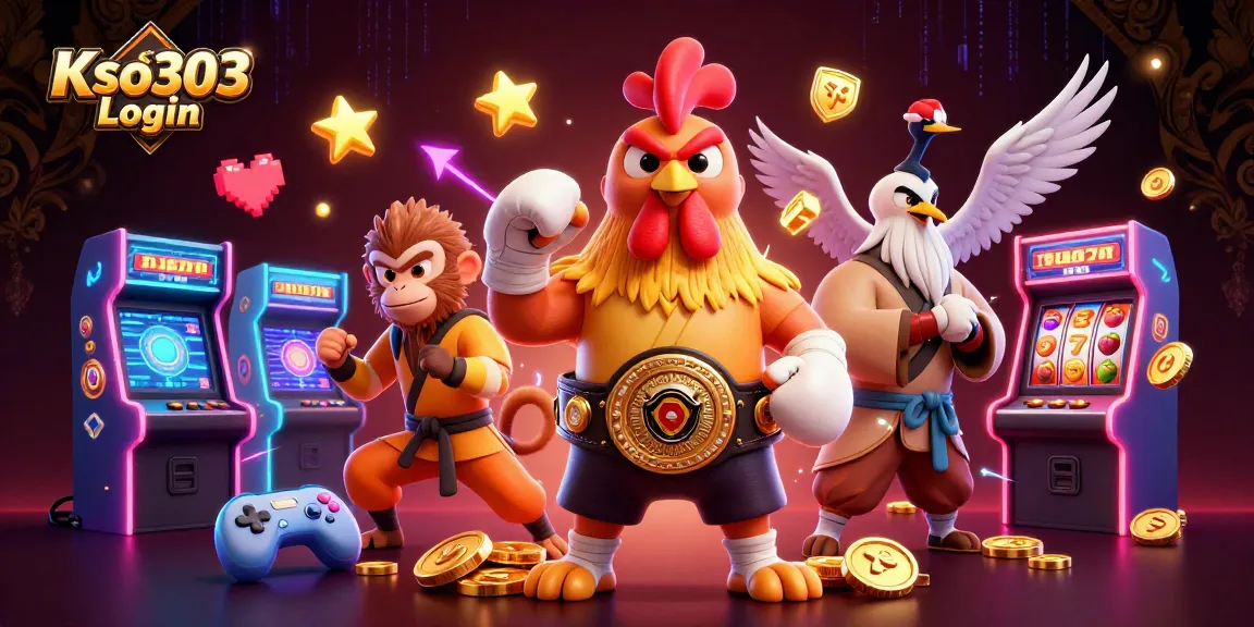 Kso303 Login dan slot menarik dilengkapi sabung ayam, bersama karakter kartun, menambah kegembiraan!