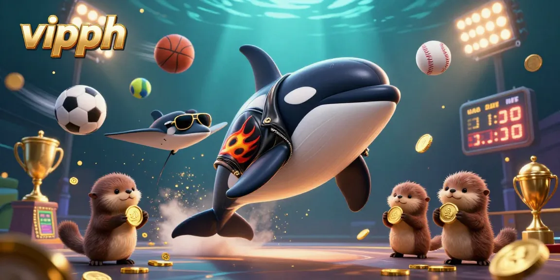 Experience thrilling betting moments with VIPPH's vibrant 3D casino scene full of excitement.