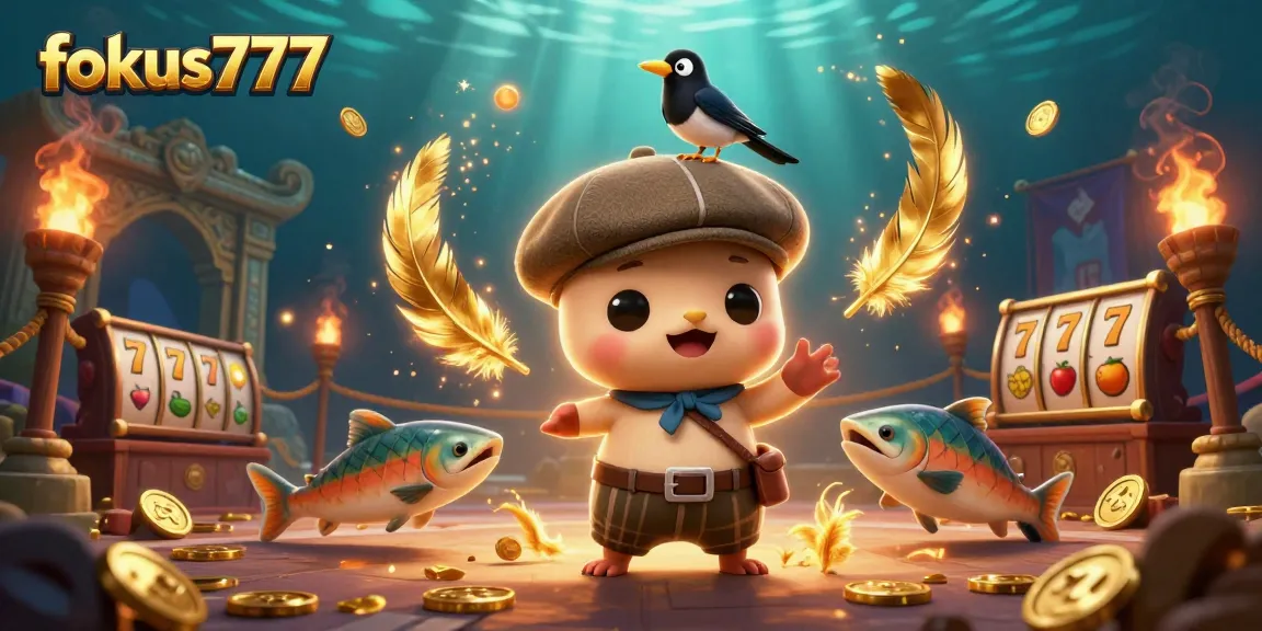 Experience thrilling gameplay with fokus777 in a vibrant 3D scene filled with luck and excitement.