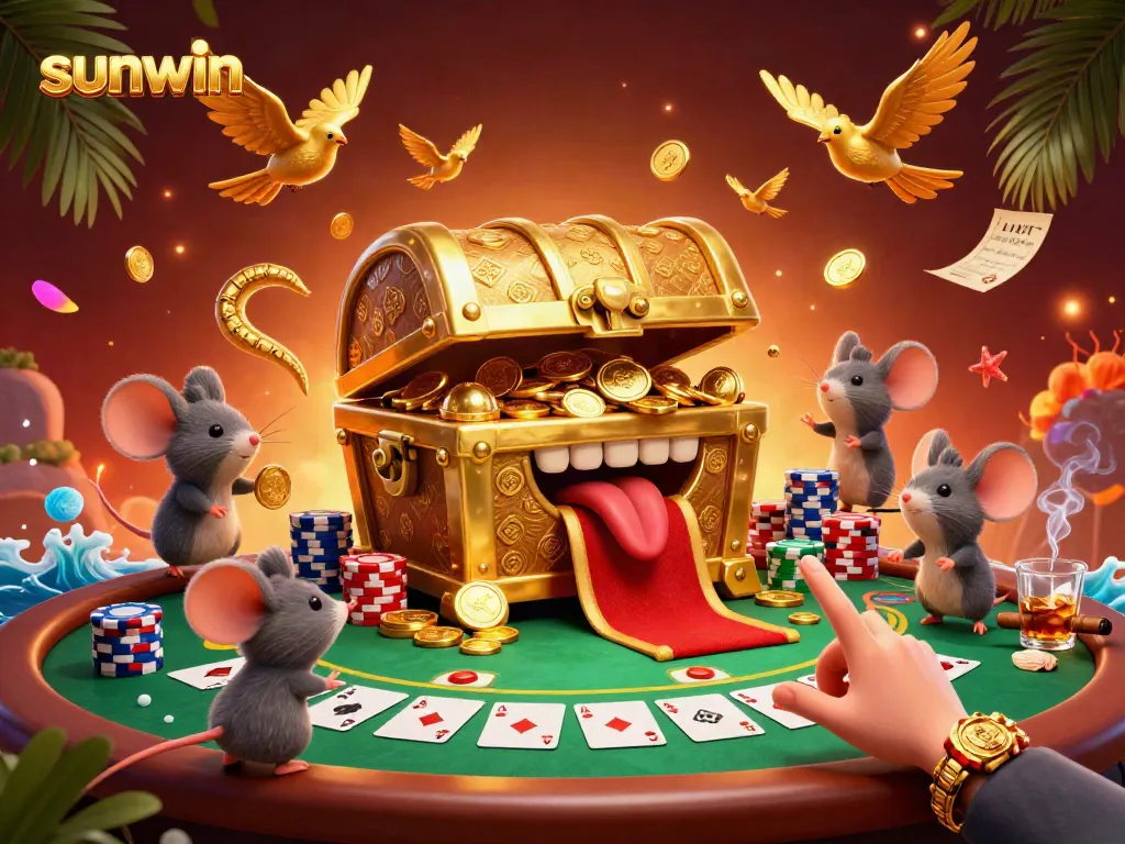Experience exciting gameplay with sunwin in this colorful casino-themed illustration.