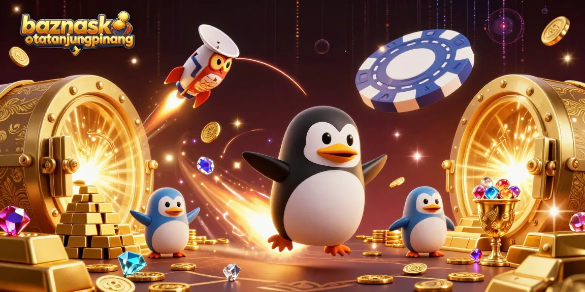 Baznaskotatanjungpinang launches into a thrilling casino adventure with a golden penguin in space.