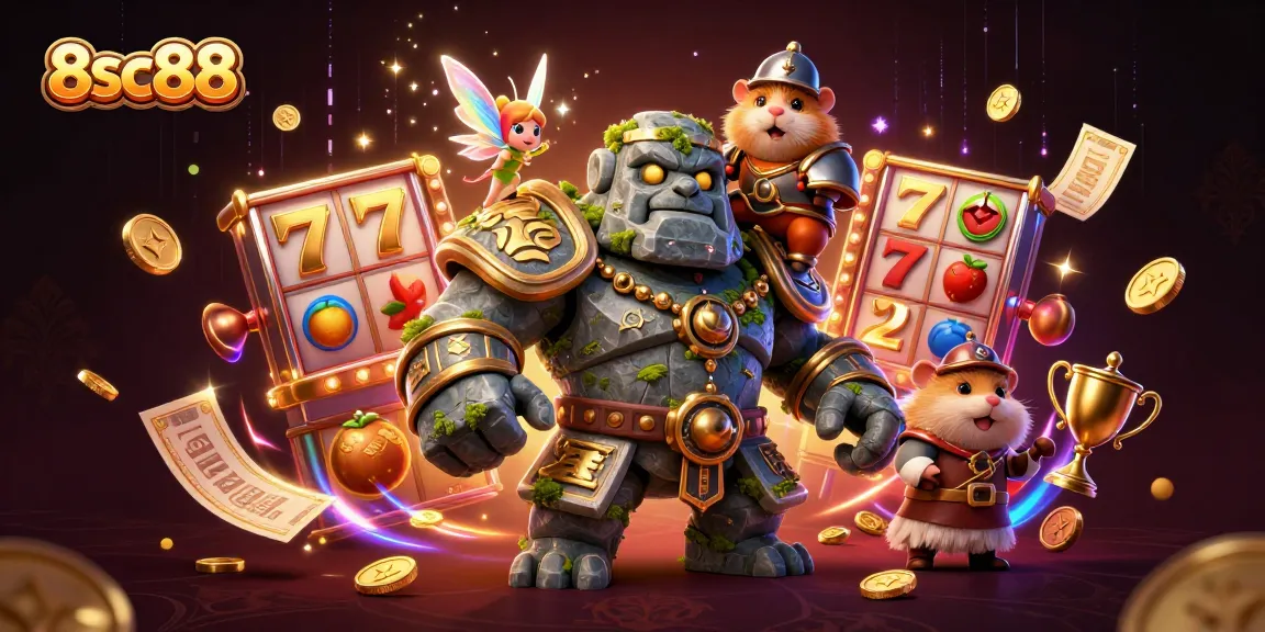 Experience thrilling wins with 8sc88 as the stone golem, fairy, and hamster knight play slots.