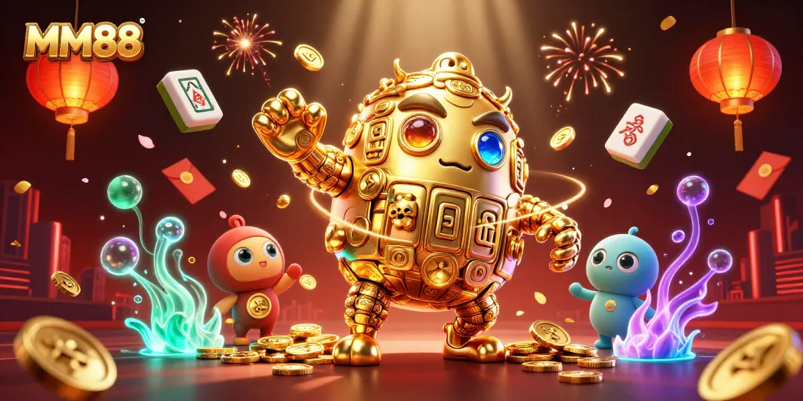 Engage with MM88's thrilling gaming experience featuring a vibrant 3D casino scene.