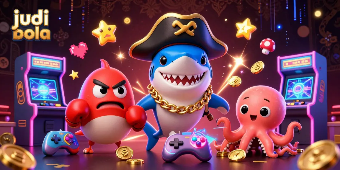 Engage in judi bola with our vibrant 3D illustration featuring characters and casino-themed elements.