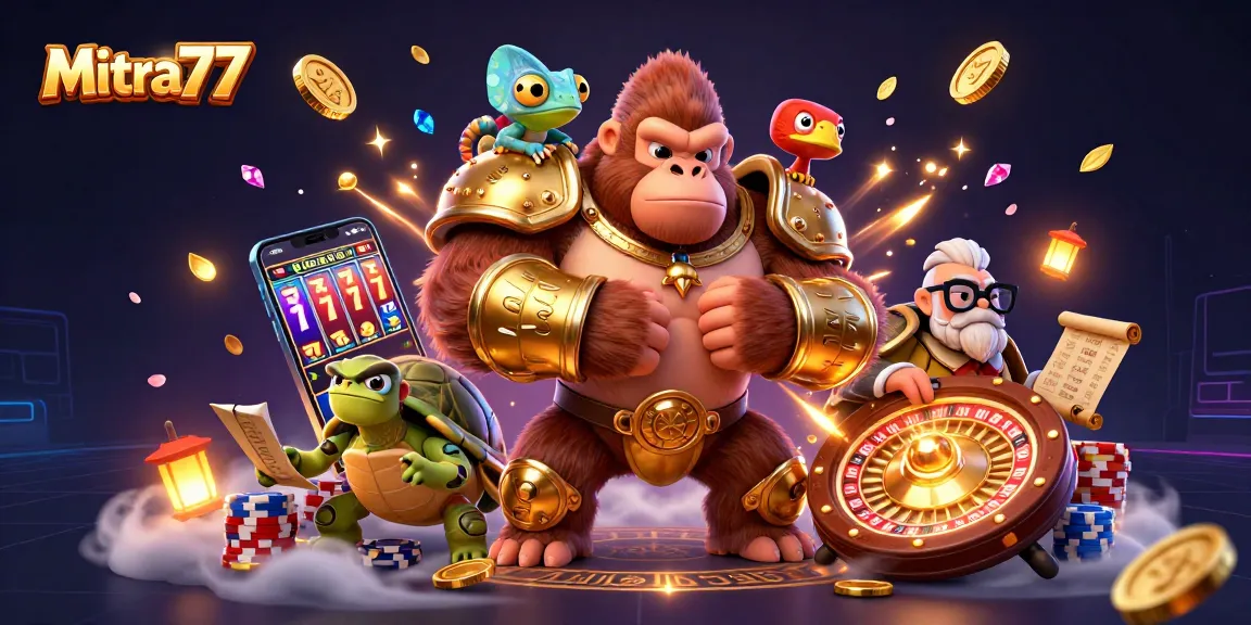 Mitra77 menghadirkan pengalaman bermain slot gacor dengan karakter unik dan simbol permainan yang menarik.