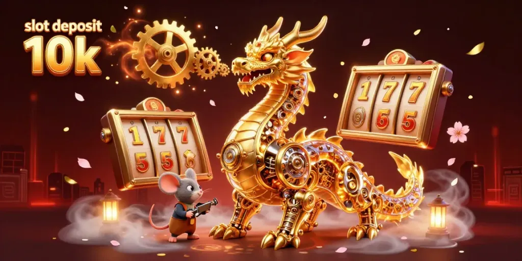 Menangkan permainan slot deposit 10k dengan petualangan visual dari naga emas dan elemen keberuntungan.