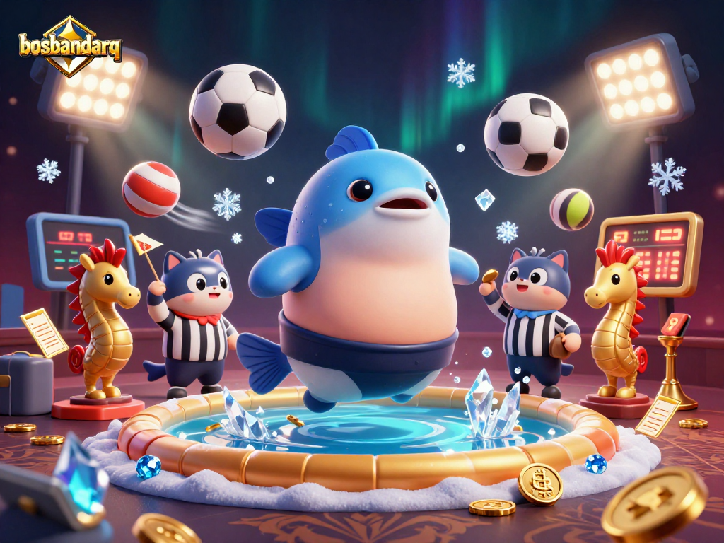 Experience dynamic gaming action with bosbandarq featuring a blowfish champion in an underwater arena.