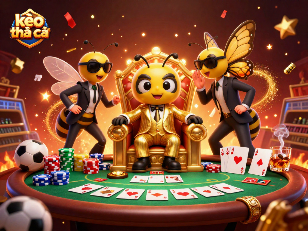 Experience thrilling sports betting with kèo nhà cái in this vibrant 3D casino illustration.