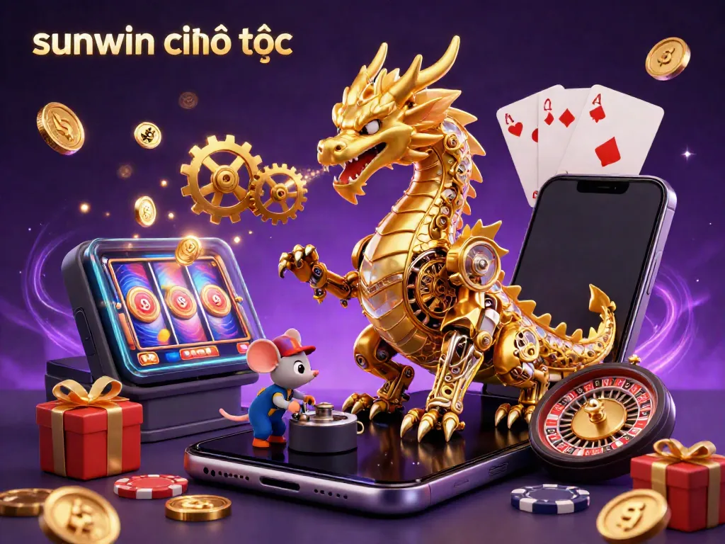 Engage with sunwin chính thức through thrilling slots and golden dragon in a dynamic casino scene.