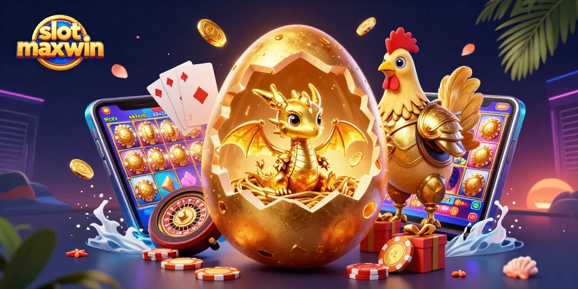 Memenangkan slot maxwin dengan ilustrasi kasino yang penuh warna dan permainan menarik.