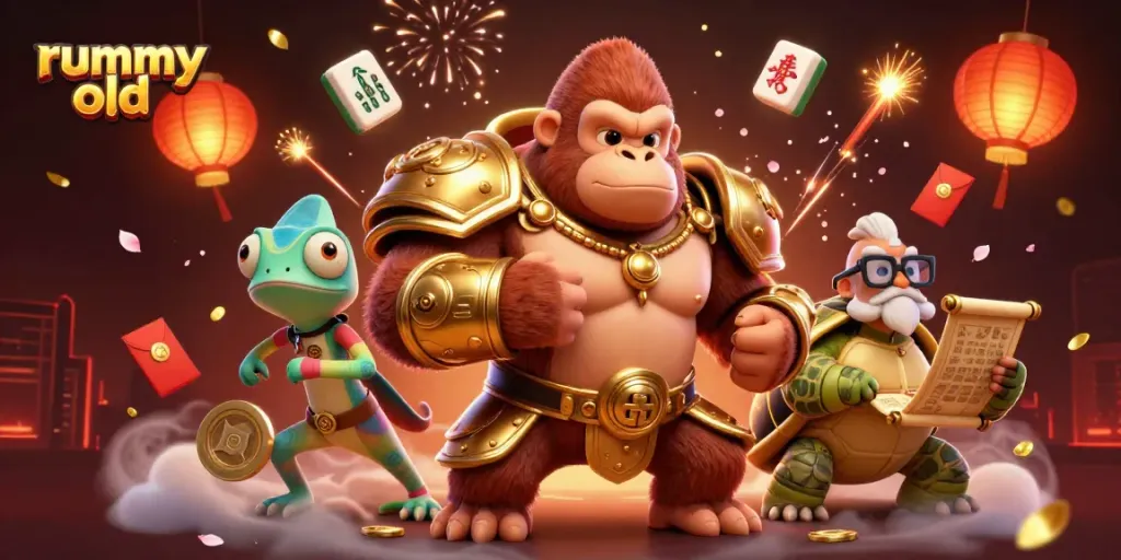 Engage with rummy old gameplay through dynamic characters and vibrant colors in this RPG-style illustration.