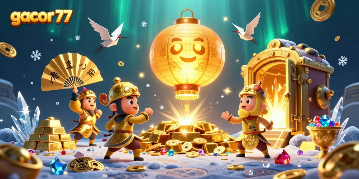 Menangkan jackpot gacor 77 dengan simbol keberuntungan dan banyak harta berkilauan.