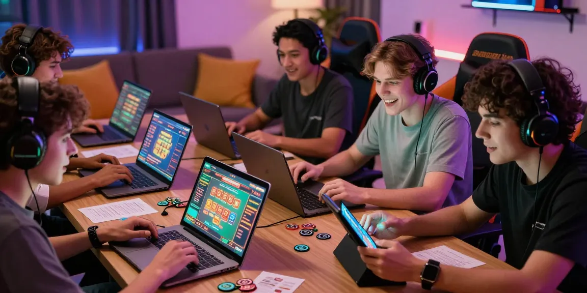 Dynamic ulartoto online gaming scene with players engaged on various devices.