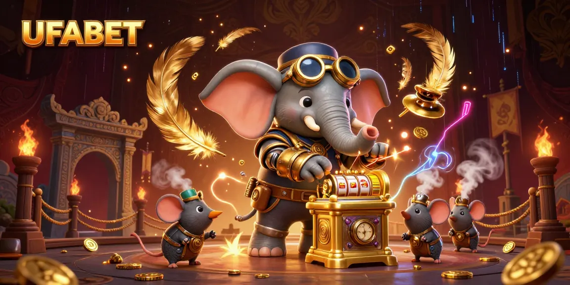 Engage with UFABET's dynamic gaming experience featuring vibrant 3D steampunk elements and action.
