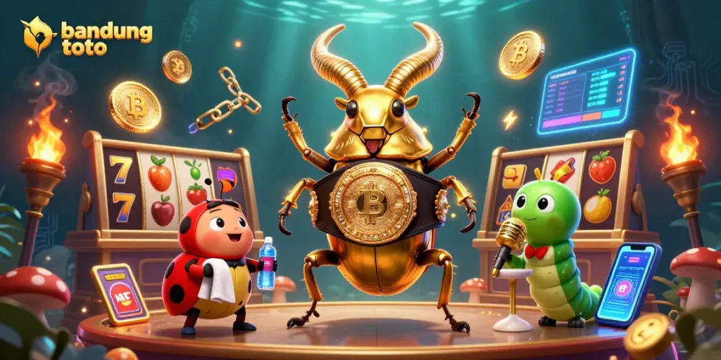Engage with bandung toto through dynamic casino action featuring vibrant slot symbols and cryptocurrency elements.