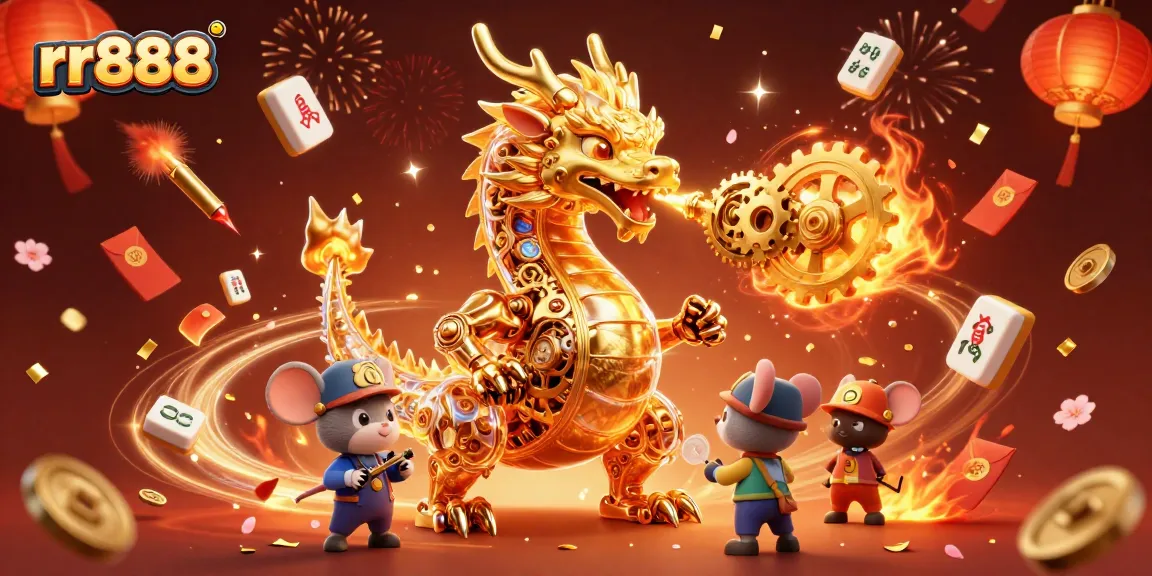Experience thrilling gameplay at rr888 with golden dragon, festive elements, and stunning visual effects.