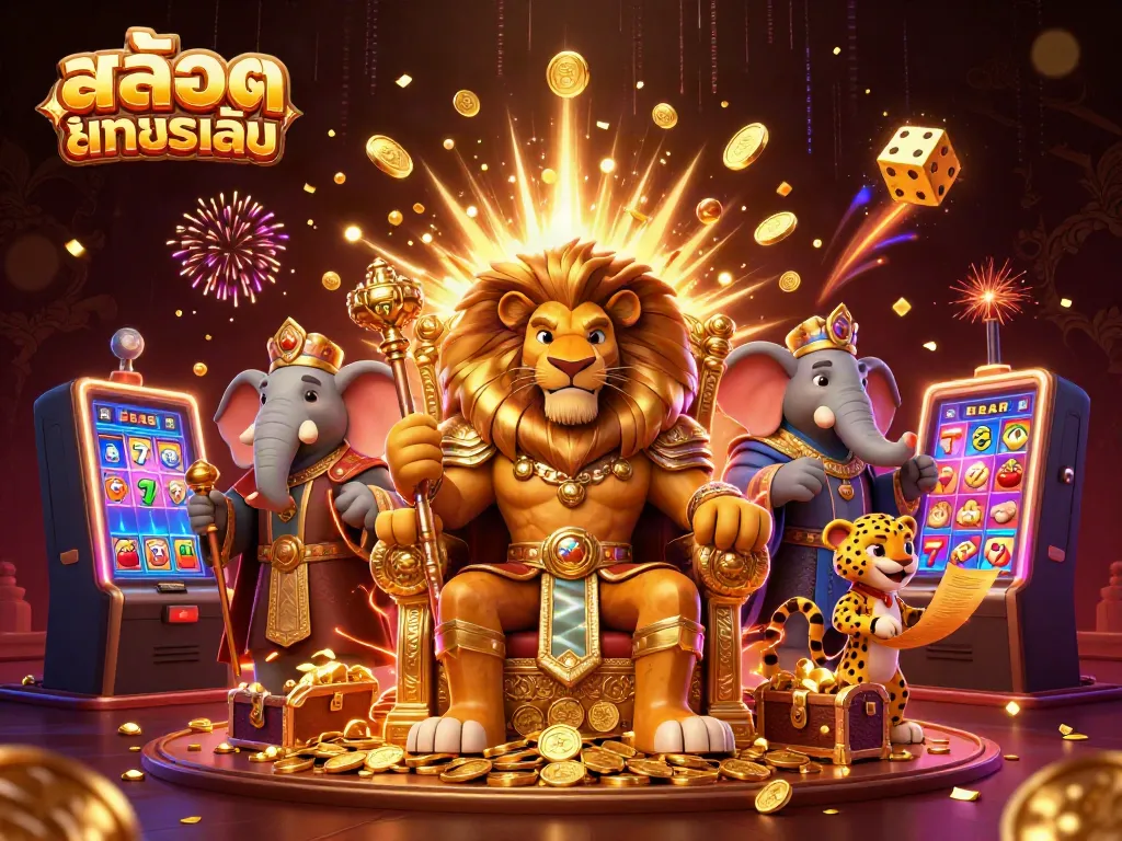 ลองเล่นเกมสล็อตฟรีในภาพการ์ตูน 3 มิติ มีสิงโต, ช้าง และเสือเร็วที่เต็มไปด้วยเงินและแจ็คพอต
