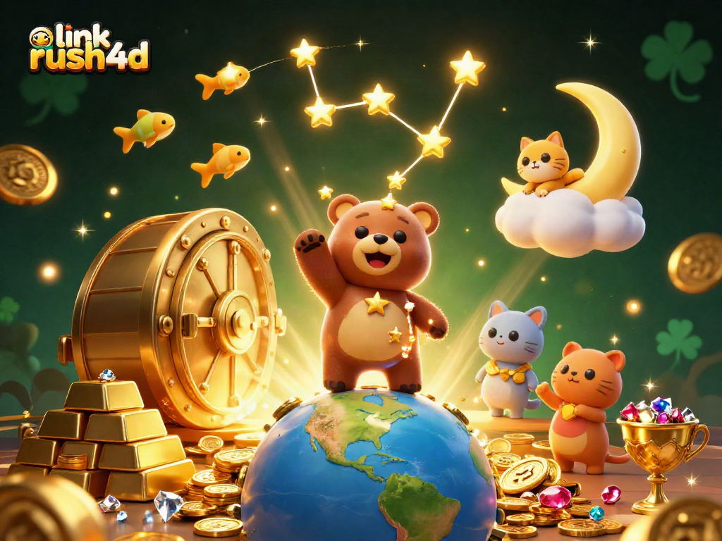 Menangkan koin dalam permainan beruntung dengan link rush4d yang penuh kilauan dan harta karun