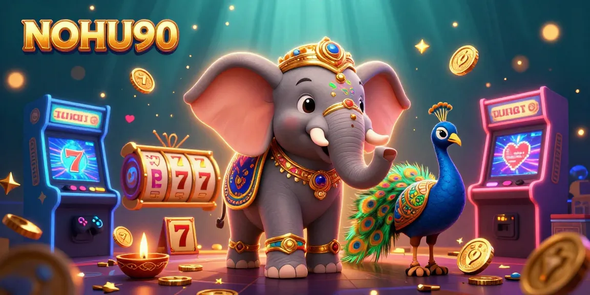 Engage with NOHU90's vibrant slots gameplay, merging colorful characters and casino excitement.