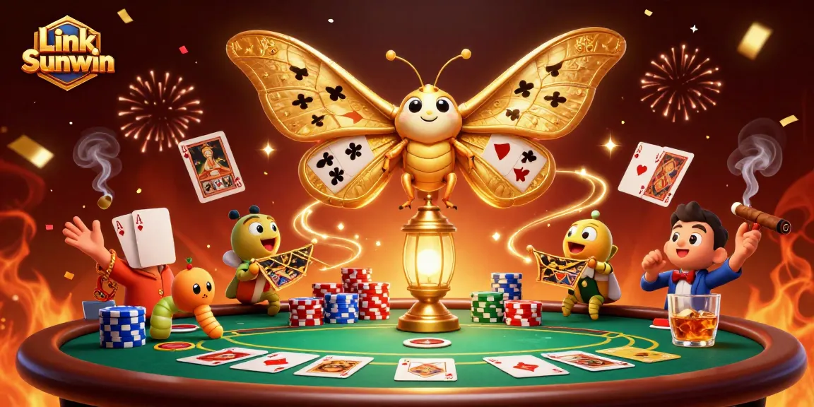 Experience the excitement of Link Sunwin with dynamic casino scenes illustrated in a vibrant and engaging 3D design.