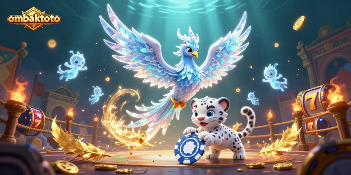 Engage with ombaktoto's dynamic casino experience featuring a phoenix and poker action.