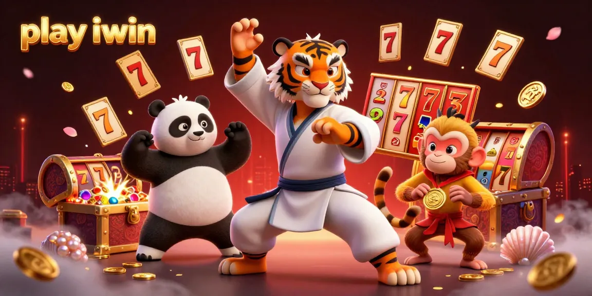 Engage with play iwin in a vibrant casino scene featuring a kung fu tiger master and rich visuals.
