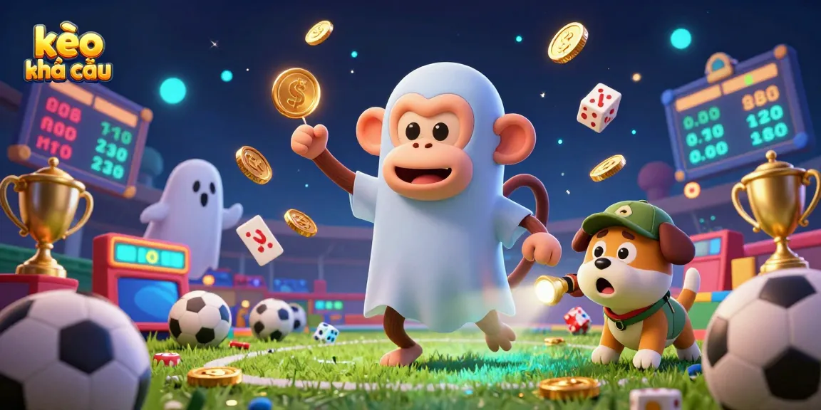 Experience engaging kèo nhà cái dynamics with a poltergeist monkey amidst a lively sports betting scene