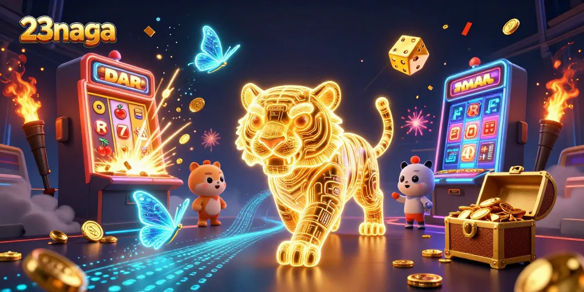 Experience the excitement of winning with 23naga's vibrant casino illustration showcasing thrilling games.