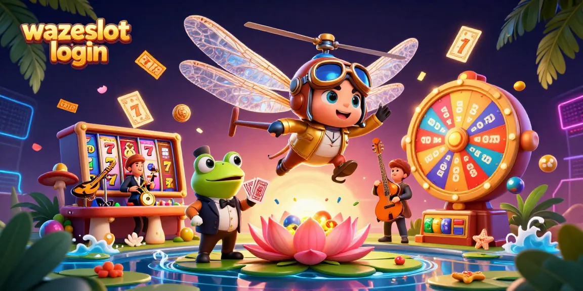 Experience the fun of winning with Wazeslot login at an immersive casino scene featuring dynamic slot machines.