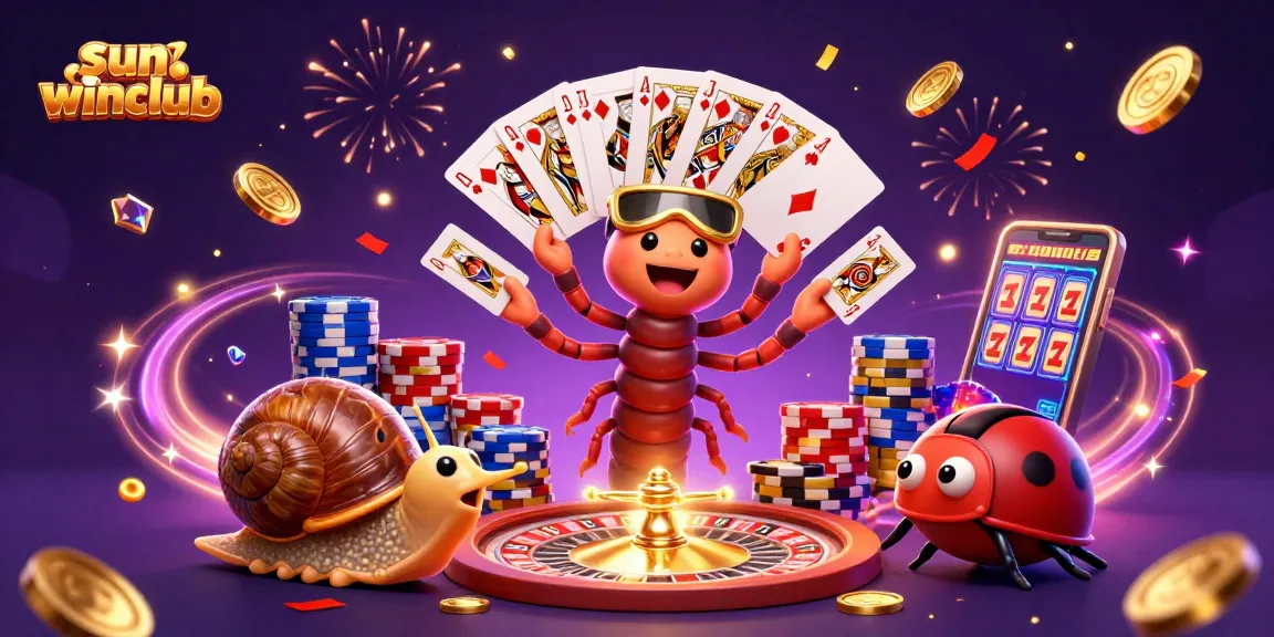 Experience the excitement of sun-winclub with vibrant casino characters and dynamic game elements.