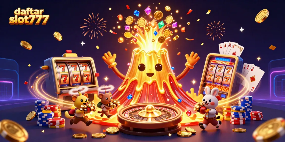 Spin the reels and win big at daftar slot777 with vibrant casino-themed illustration.