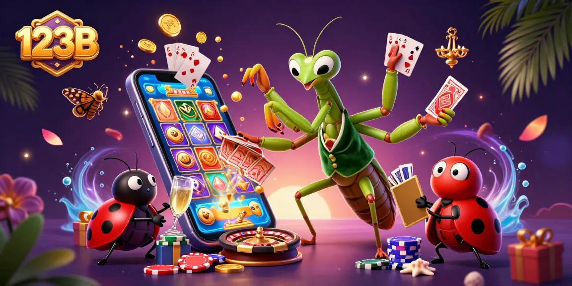Engage in thrilling gameplay at 123B with vibrant casino elements and lively characters.