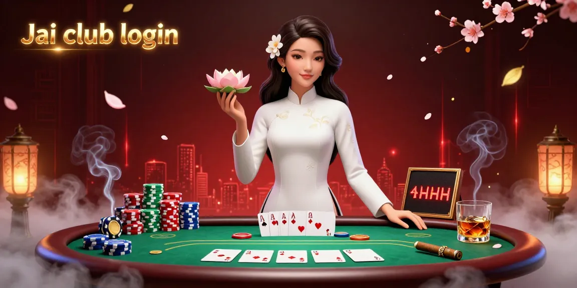 Engage with Jai club login while enjoying a vibrant casino scene featuring poker chips and dynamic games.